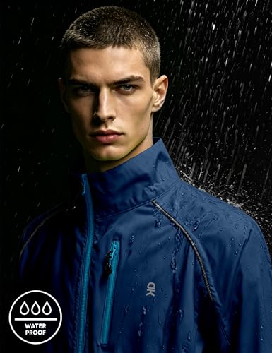 Image of Little Donkey Andy Men's Cycling Jacket, Waterproof Lightweight Windbreaker, Packable