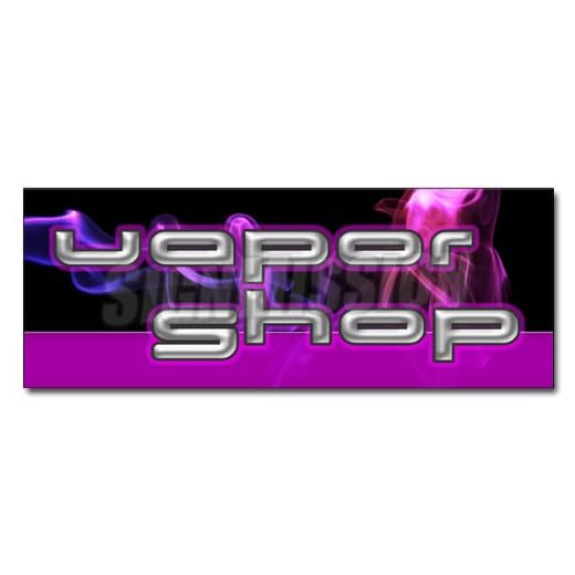 48" Vapor Shop Decal Sticker Pipes e-Liquid Flavor concentrates Nicotine