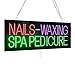 Radytte Nails Waxing Spa Pedicure Sign, 32"x13", Commecial Display for Nail Salon, Beauty Spa, Hair Waxing Studio, High Brightness, Multiple Light Flashing Modes, Wall Window Storefront Decor