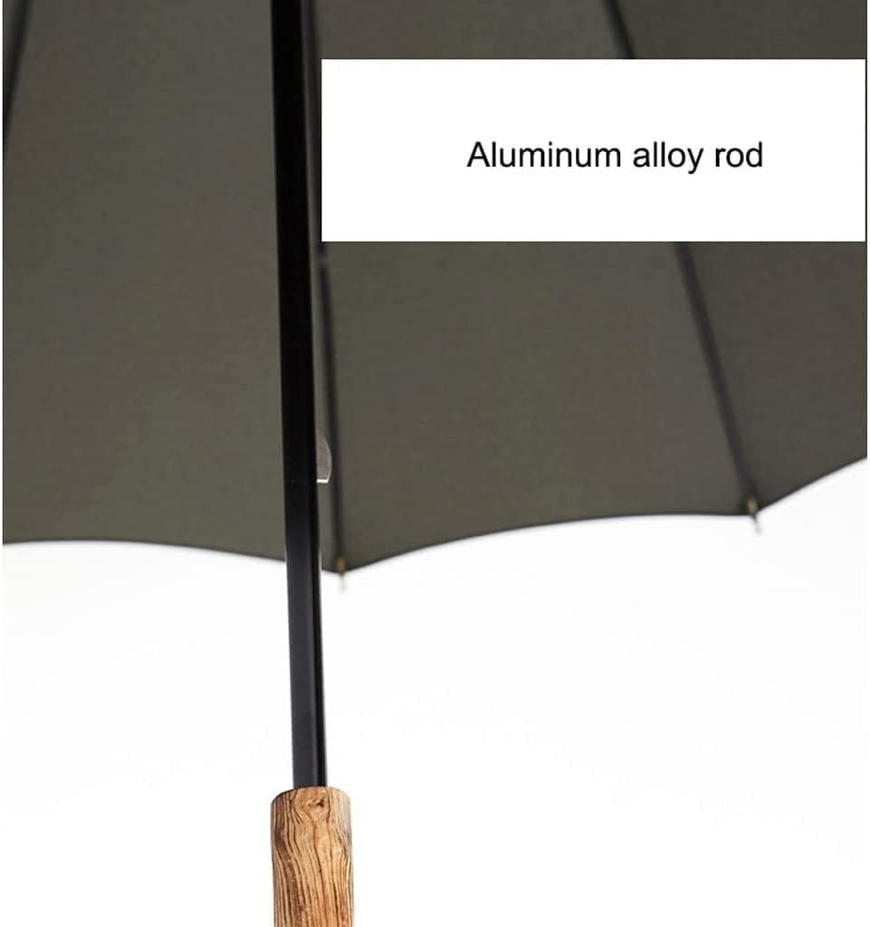 Parasol Lekki Parasol Golfowy 42 Cal Wiatroodporny Duży Parasol W Sztyfcie Drewniany Uchwyt Z Haczykiem J Szybkoschnący Parasol Z Trzciny Parasole Przeciwdeszczowe(Black)