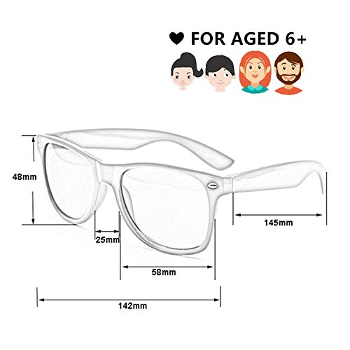 FSMILING Lot Lunette De Soleil Rectangulaire Vintage Années 80 Lunettes De Fête Fantaisie pour Hommes Et Femmes,Paquet De 10 noir - Image 5