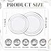 WDF 120PCS Plastic Plates White Silver Rim - Disposable Plates including 60PCS for Dinner 10.25inch, 60 Salad/Dessert Plates 7.5inch Heavy Duty Wedding Party Birthday
