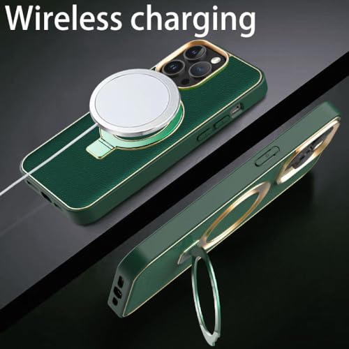 Étui en cuir pour iPhone 14 Pro Max avec anneau en métal chic ENILSA