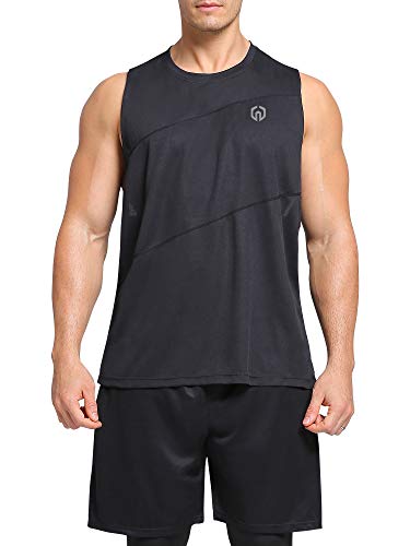 Image of NELEUS Men's Dry Fit Workout Running Muscle Tank Top, Blue, Small