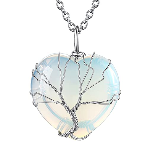 FOCALOOK Árbol de la Vida Alambrado Colgante Luna Nueva Corazón d...