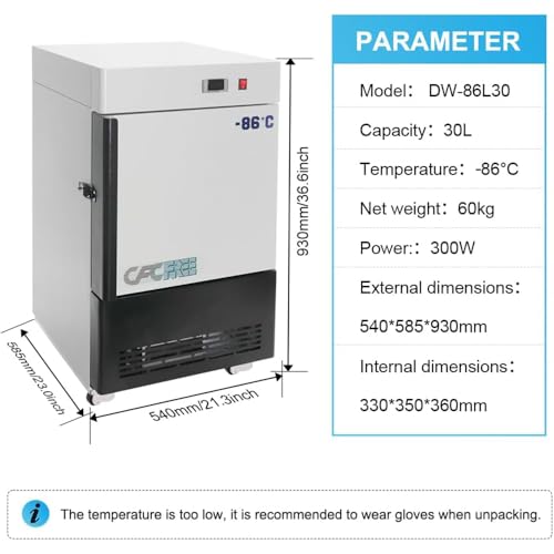 Image of 30L Ultra-Low Temperature Freezer, -86℃(-122.8℉) Lab Cryogenic Freezer, Samples Flash Refrigerator for Laboratory Samples Storage