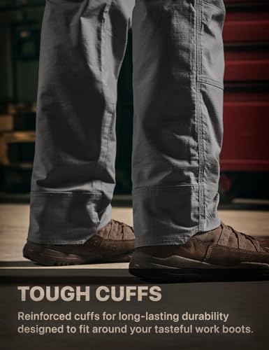 Image of CQR Men's Quick Dry Work Pants, Water Resistant Outdoor Tactical Pants, Lightweight Stretch Cargo Hiking Pants