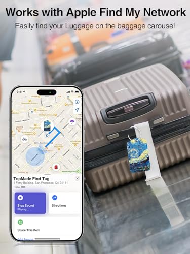 Image of TopMade Luggage Tags, Works with Apple Find My, Smart Suitcase Tag Tracker