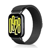 KiimLaa 22mm Metallo Cinturino per Xiaomi Redmi Watch 5 Active/Watch 5 Lite, Xiaomi Watch S4 / S4 Sport, Addensata Magnetica Acciaio Inossidabile Cinturini per Xiaomi Watch S3 / S1 - Nero