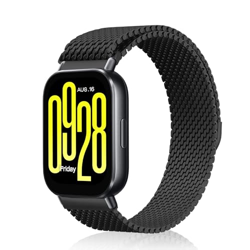 KiimLaa Correa Metálica 22mm para Xiaomi Redmi Watch 5 Active/Watch 5 Lite, Xiaomi Watch S4 / S4 Sport, Pulsera Magnética de Acero Inoxidable de Repuesto para Xiaomi Watch S3 / S1 Pro (Negro)