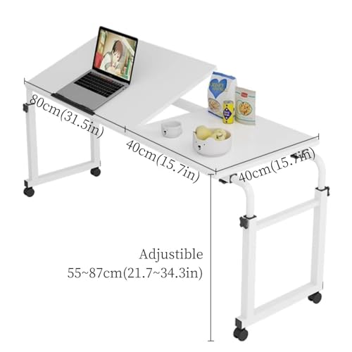 Bureau d'ordinateur réglable avec plateau inclinable et roulettes - 2