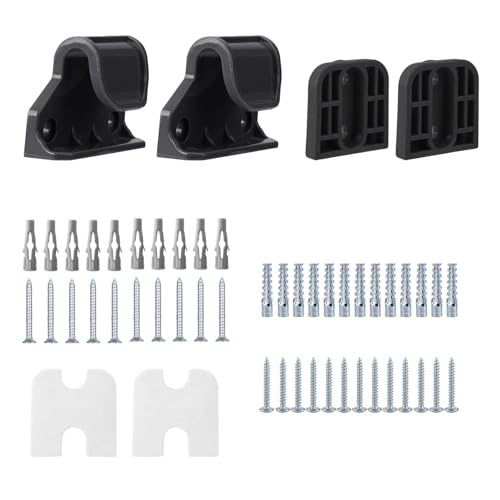 Retractable Baby Gate Replacement Parts Kit, Wall Mounting Hardware with Brackets Anchors and Screws, Suitable for 55inch and 71inch Wide Retractable Gates (Black)