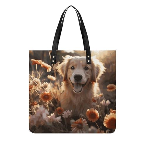 Sac à main Golden Retriever en cuir végétalien chic pour femme