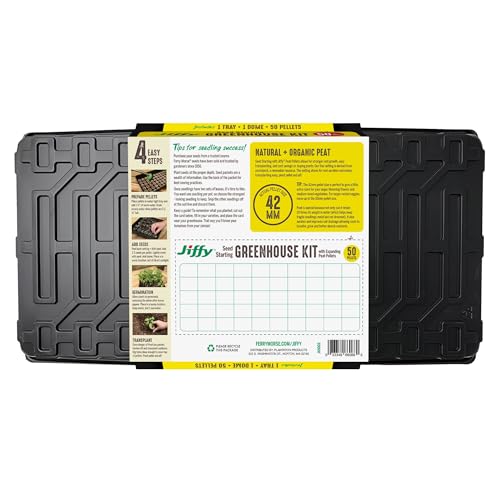 Image of Jiffy 50-Cell Seed Starter Tray Kit with 42mm Peat Pellets, 2-Pack