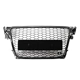 Frontstoßstangengrill in Wabenform für A4 B8 8T S4 2008-2012 Upgrade RS4 Style Frontstoßstangengrill Glänzend Schwarz Grillabdeckung.