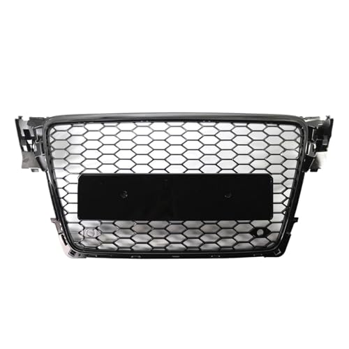 Image of Car Front Radiator Grilles Front Bumper Honeycomb Mesh Grille Replacement for A4 B8 8T S4 2008-2012 Upgrade RS4 Style Glossy Black Grill Cover Radiator Grille