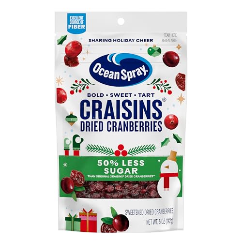 Ocean Spray® Craisins®, 50% Less Sugar Dried Cranberries, Dried Fruit, 5 Oz Pouch