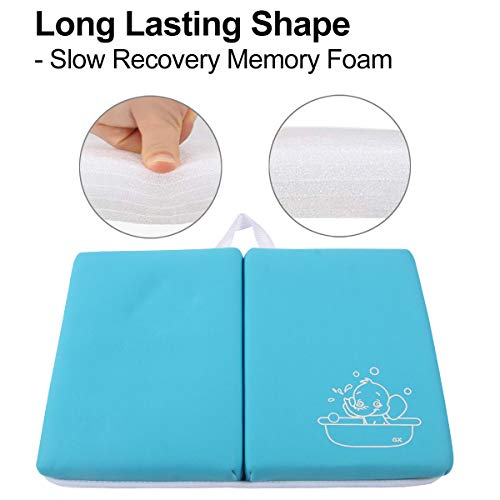 Image of Bath Kneeler Pad - 1.5inch Thick Bath Kneeling Mat Non-Slip Rubber - Large Safety Bathtub Kneeling Pad for Baby Bathtime, Garden Work, Exercise - Foldable Child Bath Tub Mat for Parents