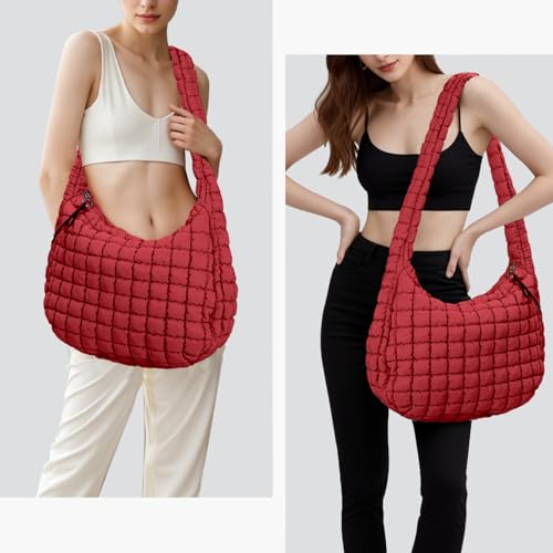 Image of GASSDA Puffer Tote Bag for Women Large Quilted Puffy Lightweight Carryall Crossbody Tote Bag for Women