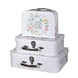 Soul & Lane Decorative Storage Cardboard Suitcase Boxes (Set of 3) | Home Sweet Home Pattern |...
