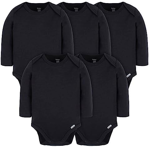 Gerber Unisex Baby Long Sleeve Solid Onesies Multi-pack Interlock 180 Gsm