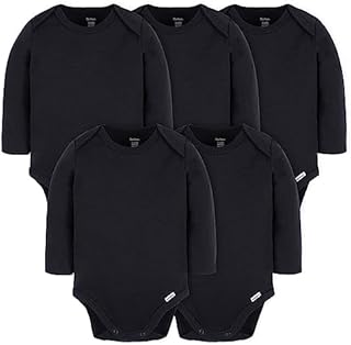 Gerber Unisex Baby Long Sleeve Solid Onesies Multi-pack Interlock 180 Gsm