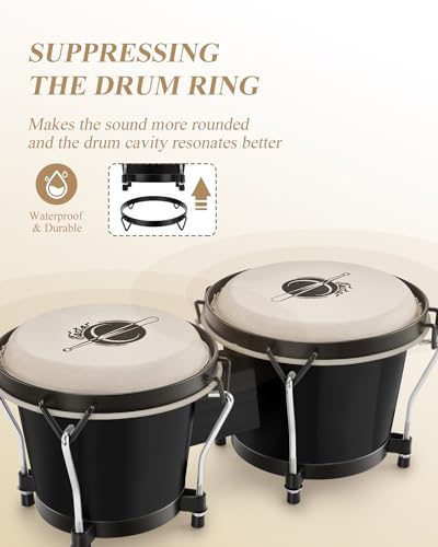 image for Eastar Bongo Drums 6” and 7” Congas Drums for Kids Adults Beginner