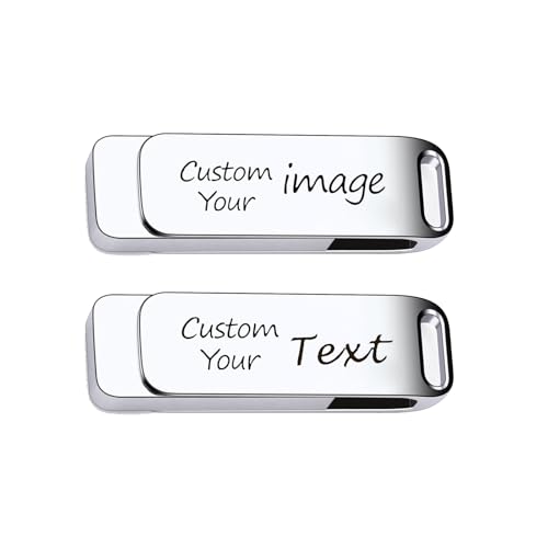 Memoria USB personalizada con texto y foto, rotación de 360° de metal, 32 GB/64 GB/128 GB, nombre e imagen grabados con láser, regalo de bricolaje