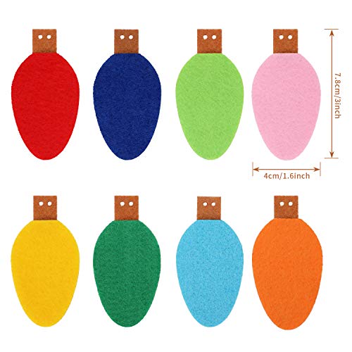 4 Sets Christmas Felt Light Garlands Xmas Rainbow Lights Bulb Garland For Christmas Party Home Wall Decorations #TOP1