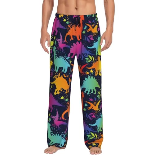 Colorful Dinosaur C Mens Pj Pants,Soft Men Lounge Pants,Mens Pajama Pants Bottoms,Sleep Pants For Men4