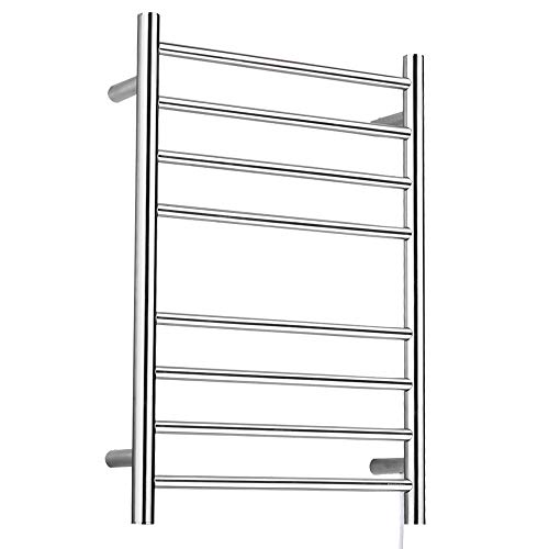 SHARNDY Electric Towel Warmer Rack Brushed Nickel ETW44 Stainless Steel 4+4 Heated Bars