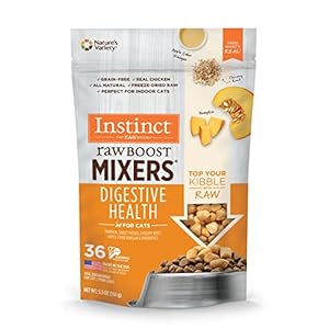 Instinct Freeze Dried Raw Boost Mixers Grain Free Digestive Health Recipe All Natural Cat Food Topper by Nature’s Variety, 5.5 oz. Bag