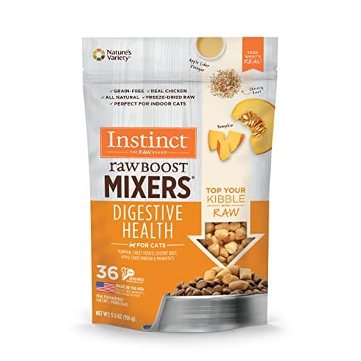 Instinct Raw Boost Mixers, Freeze Dried Cat Food Toppers with Functional Ingredients, Grain Free, Real Chicken - Digestive Health, 5.5 oz Bag
