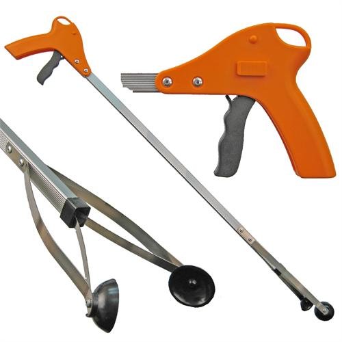 ArcMate Orang-U-Tongs Standard Litter Pick-Up Tool, Suction Cup Reacher Grabber for Indoor or Outdoor Use, Jaws Open 4.5