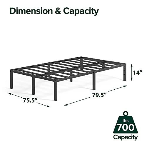 Zinus Yelena 14 Inch Metal Platform Bed Frame / Steel Slat Support / No Box Spring Needed / Easy Assembly, King #TOP1