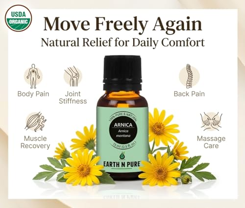 Image of Earth N Pure Arnica Infused Oil | 100% Natural | Muscle Comfort & Soothing Massage | Nourishing Body Oil for Skin & Massage | Vegan & Cruelty-Free | 50ml