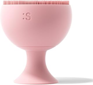 Palm Face Clean Pro⁺ - Electric Face Scrubber for Acne - IPX7 Waterproof and Rechargeable Silicon Face Exfoliator with Slip-Free Grip, 3 Speed Setting - Free from phthalates - Rose