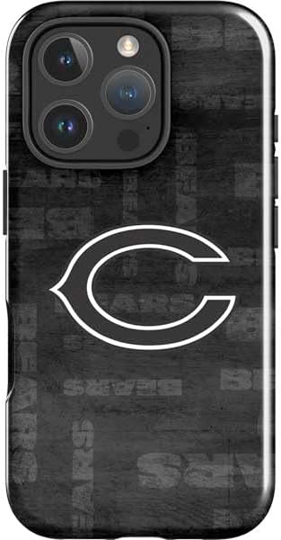 Skinit Impact Phone Case Compatible with iPhone 16 Pro Max - Officially Licensed NFL Chicago Bears Black & White Design