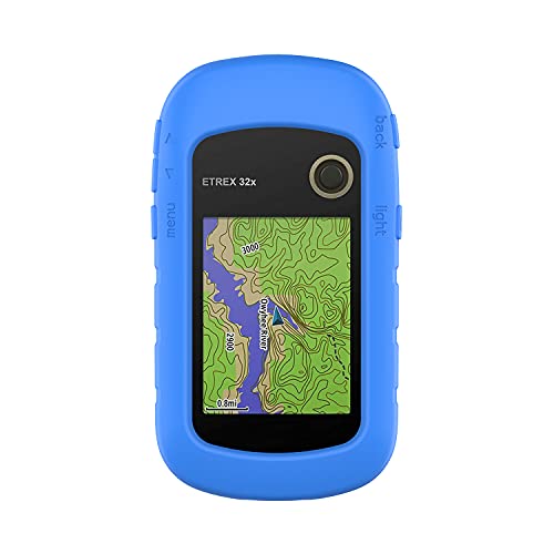 ECSEM Protector Case Compatible with Garmin eTrex 22x/32X/309X/209X/201X Case Soft Silicone Cover Shell for Garmin eTrex 22x (Blue+Lime)