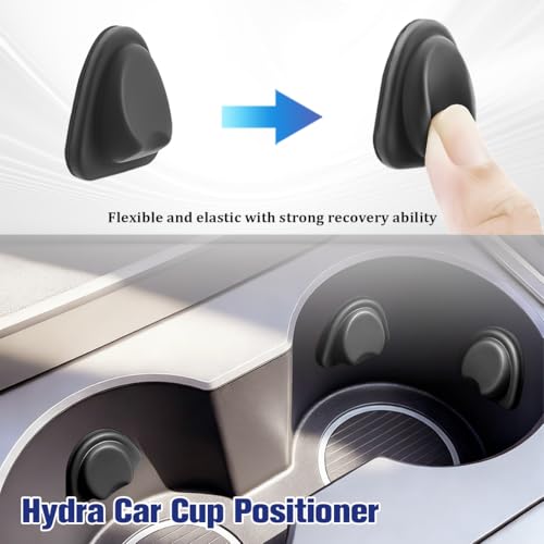 Portavasos para carro 6 piezas silicona negra miniatura 4