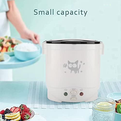 Image of Tiiyee Mini Rice Cooker, 1L 12v Portable Rice Maker Car Food Steamer 2 Cup