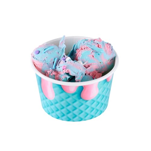 Image of Restaurantware Ice Cream Cups 50 Pack of 8 oz Leak-Resistant Disposable Dessert Bowl Frozen Yogurt Cup Round Paper Container For Cold And Hot Desserts