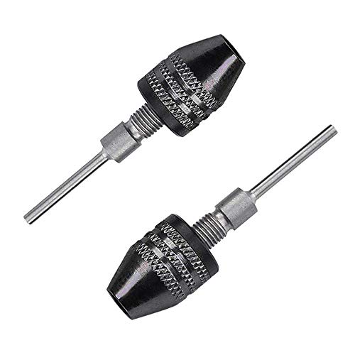 Eyech 2pc 2.35 mm Shank Three jaw Keyless Drill Chuck Collet Conversion Adapter Clamping range 0.3-3.4MM-Round Shank