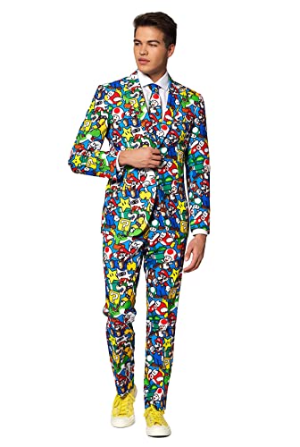 OppoSuits Traje de baile Crazy para hombre, Super Mario, viene