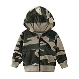 HAOLUKI Baby Toddler Boys Girls Zip Up Hoodie Sweatshirt Unisex Cotton Hooded Camouflage Jackets CoatKhaki 3T