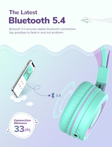 Iclever BTH02 Kids Bluetooth Headphones, 93H Playtime, Type C Fast Charging, Foldable, Adjustable Headband, Stereo Sound, Bluetooth 5.4, Kids Wireless Headphones thumb #2