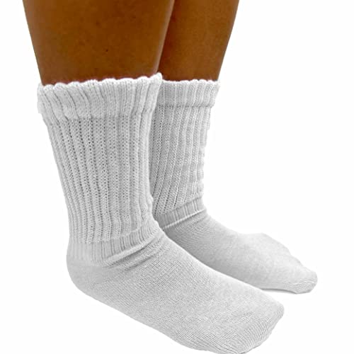 4 Pairs Girls White Slouch Socks Scrunchie Cotton Plush Soft Thick Junior 6-8 4 Pairs White Girls Soft Slouch Socks Plush Cotton Thick Knit Warm Winter Scrunch Junior Sizes 6-8 Teen Calf Scrunchie3