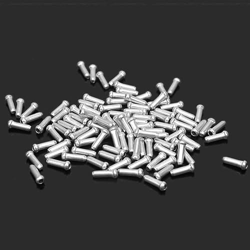 100PCS Alloy Road Mountain Bike Brake Cable End Tips Crimp Silver - Thumbnail 4