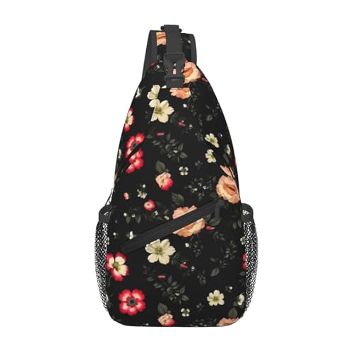 Mochila de hombro floral para senderismo y viaje