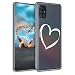 Produktbild kwmobile Hülle kompatibel mit Samsung Galaxy A51 - Handyhülle - Handy Case Herz Brush Weiß Transparent